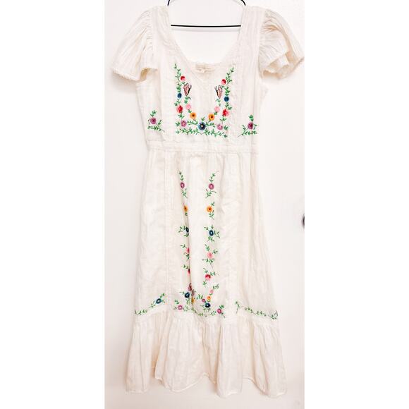 LoveShackFancy Damia Dress – Size 8 – White with Floral and Butterfly Embroidery - Picture 2 of 2